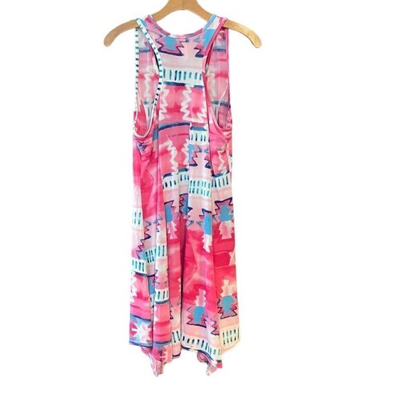 Shoreline Sz S/M Pink Aztec Lightweight Racerback Swim Cover Up Casual Dress - Picture 2 of 9
